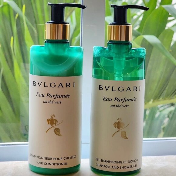 Bvlgari Shampoo & Shower Gel and Hair Conditioner Green Tea New - Picture 1 of 4